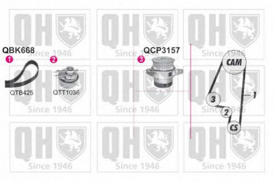 QUINTON HAZELL qbpk6681 -  Водяной насос + комплект зубчатого ремня